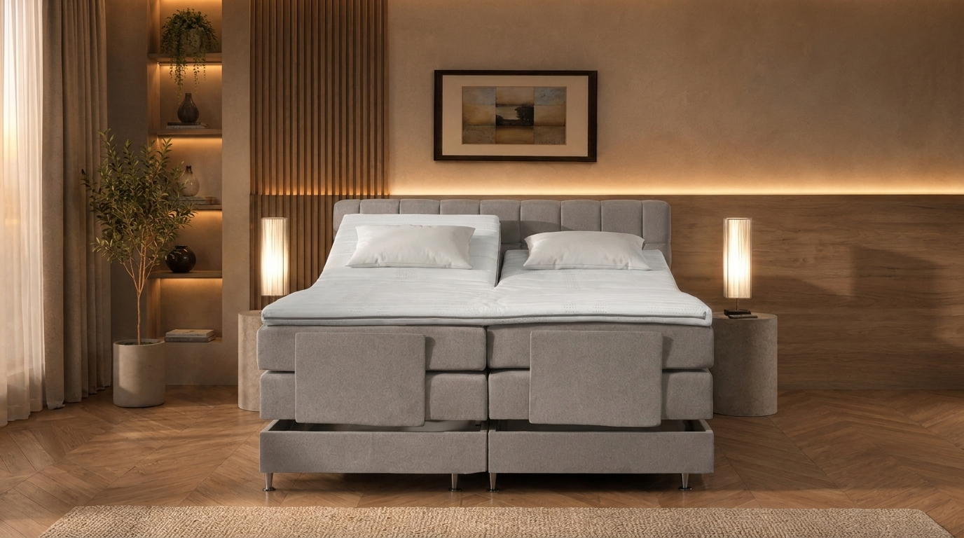 Hoog-laag bed van Boxspring Atelier met luxe boxspring-uitstraling